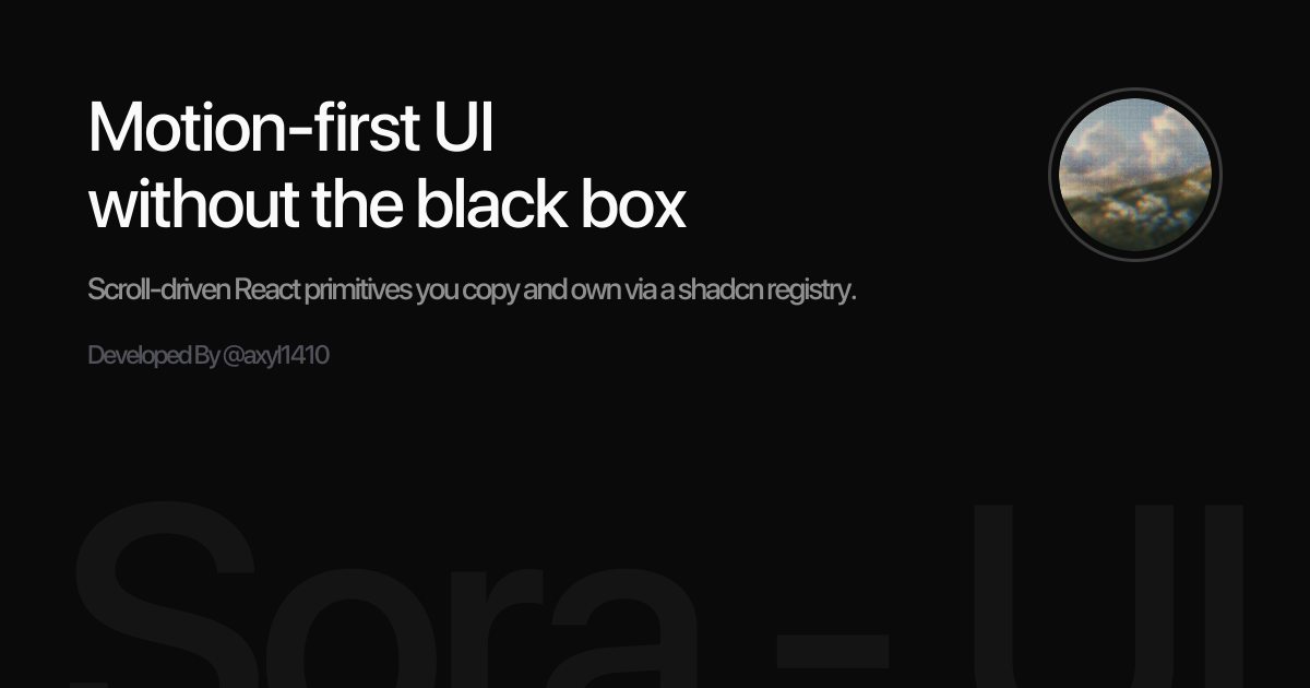 Motion-first UI without the black box